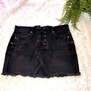 Jean skirt-lace up